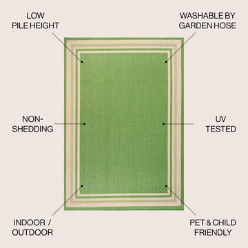 James Modern Border Stripe Indoor/outdoor Area Rug